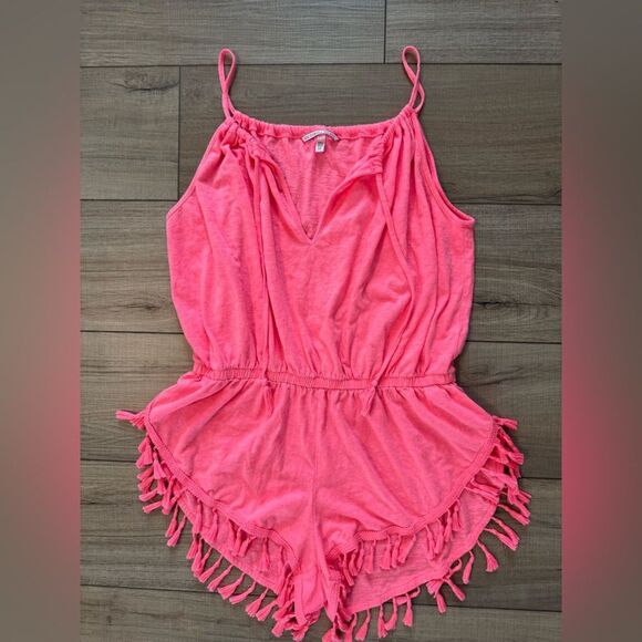 Victoria’s Secret Tassel Coverup Romper s Small swim women’s neon pink - Picture 2 of 2